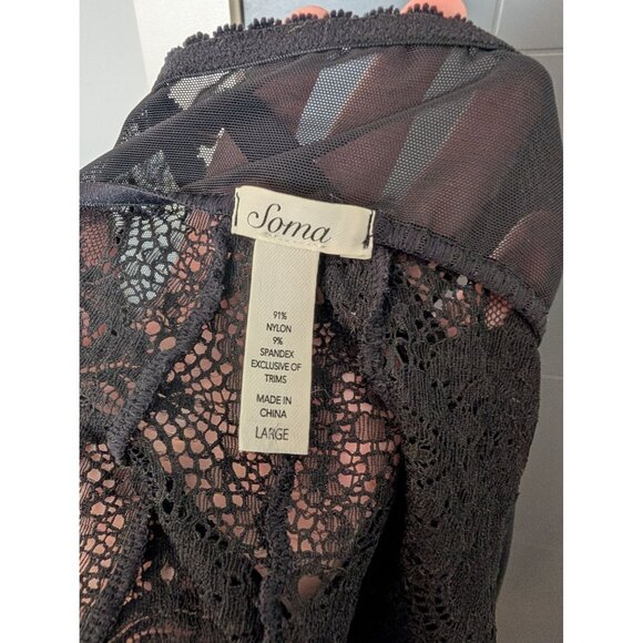 Soma Intimates Black Lace Cheeky Bodysuit Size Large - Picture 4 of 9